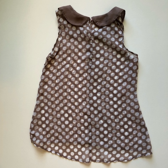 Sheer Peter Pan Collar Sleeveless Blouse - Picture 3 of 4